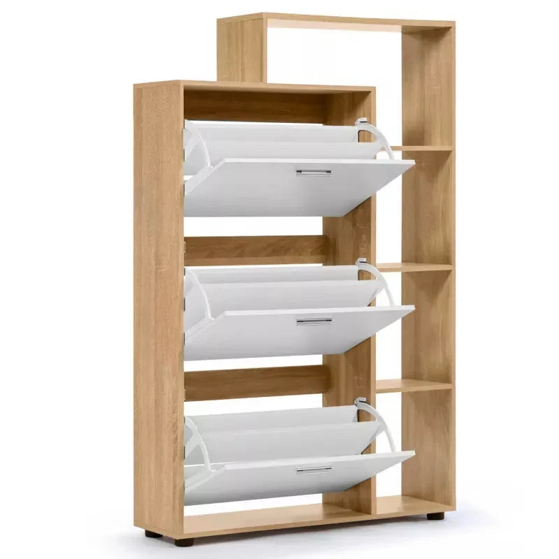 Meuble à chaussure étagère 3 portes blanches