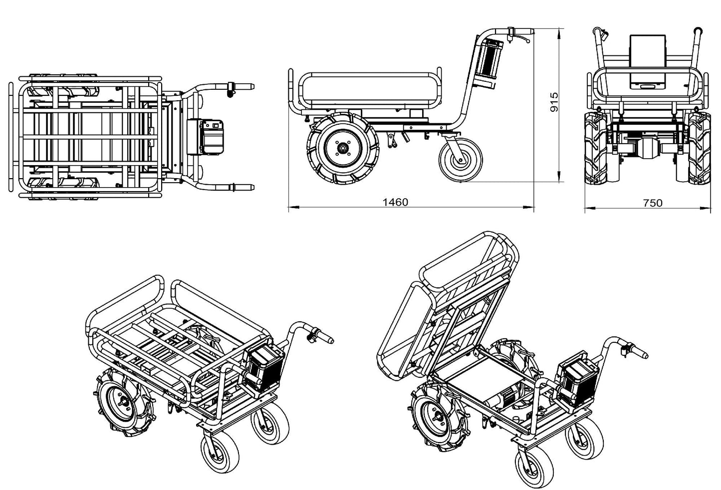 Brouette Électrique - 4 Roues