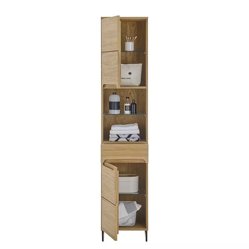 Colonne de salle de bain en chêne massif