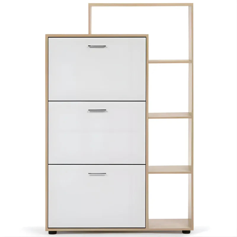 Meuble à chaussure étagère 3 portes blanches