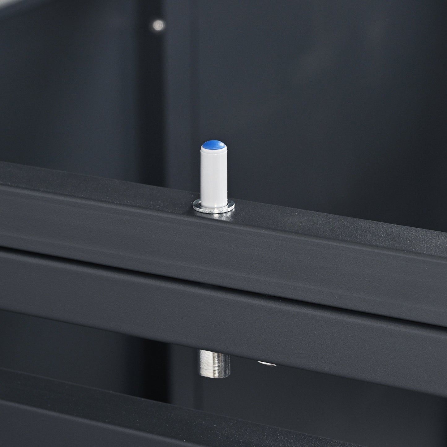 Cache poubelle en métal Anthracite/Effet Bois - 2 conteneurs