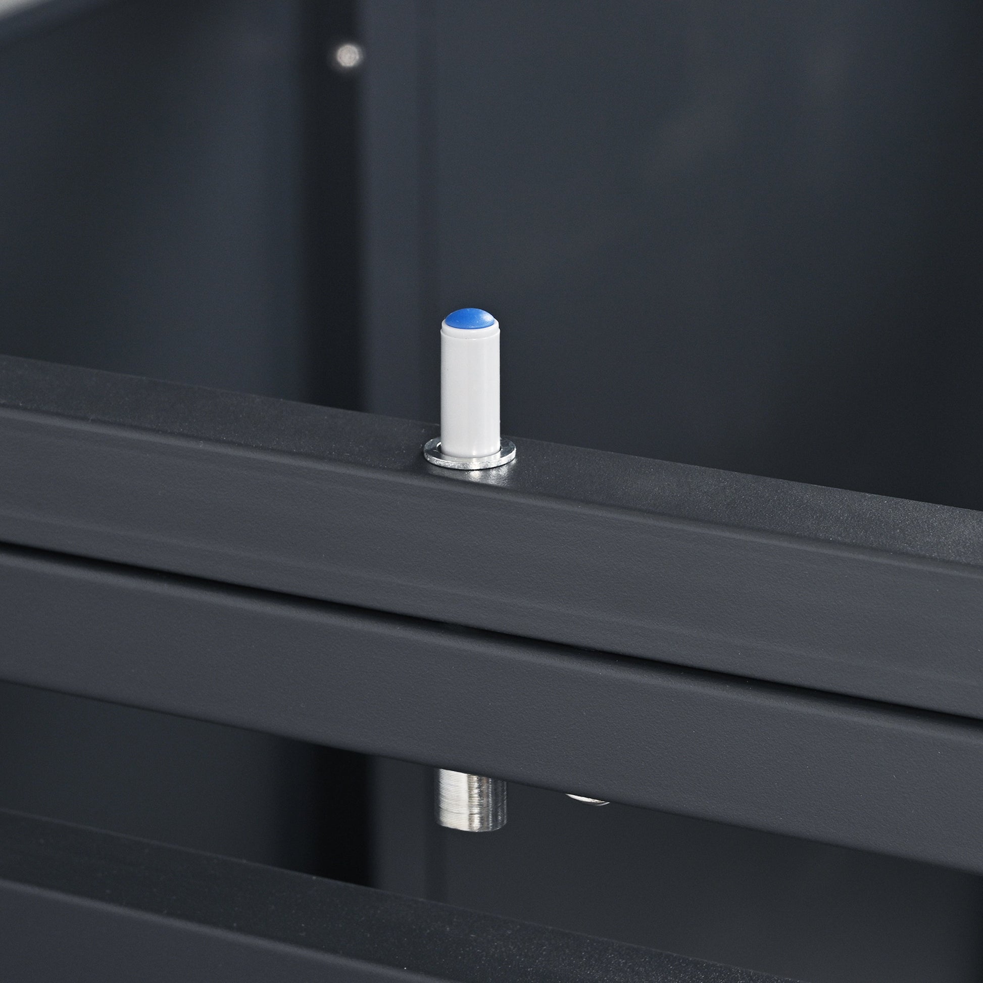 Cache poubelle en métal Anthracite/Effet Bois - 2 conteneurs