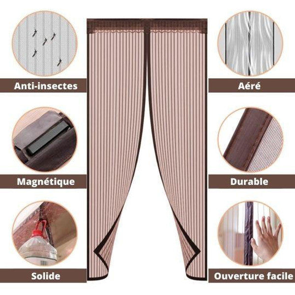 Rideau anti moustique magnétique aimanté