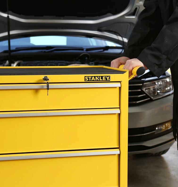 Servante d'atelier jaune en métal 4 tiroirs Stanley STMT1-75063