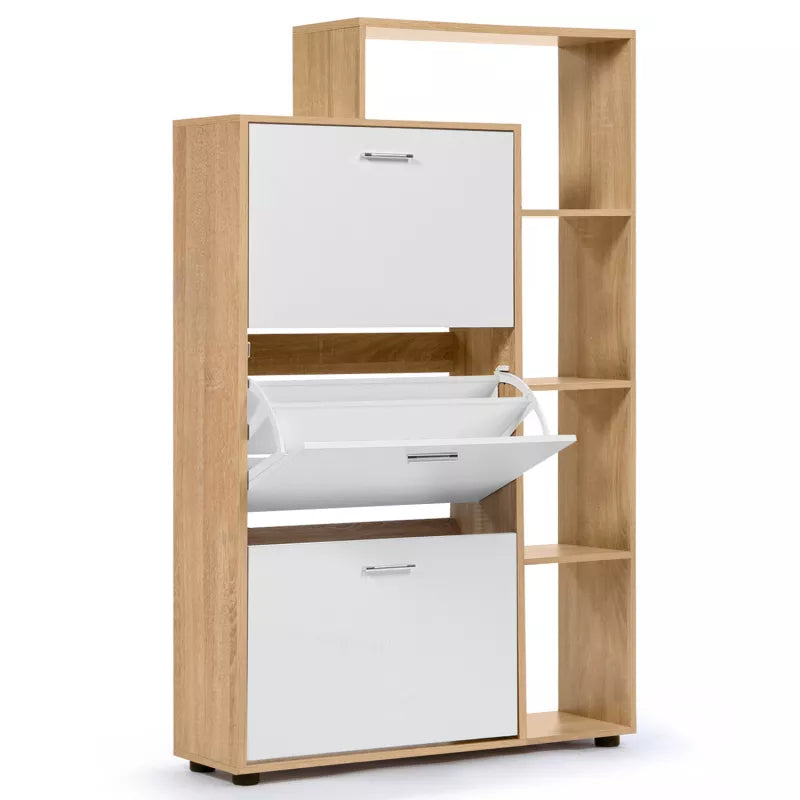 Meuble à chaussure étagère 3 portes blanches