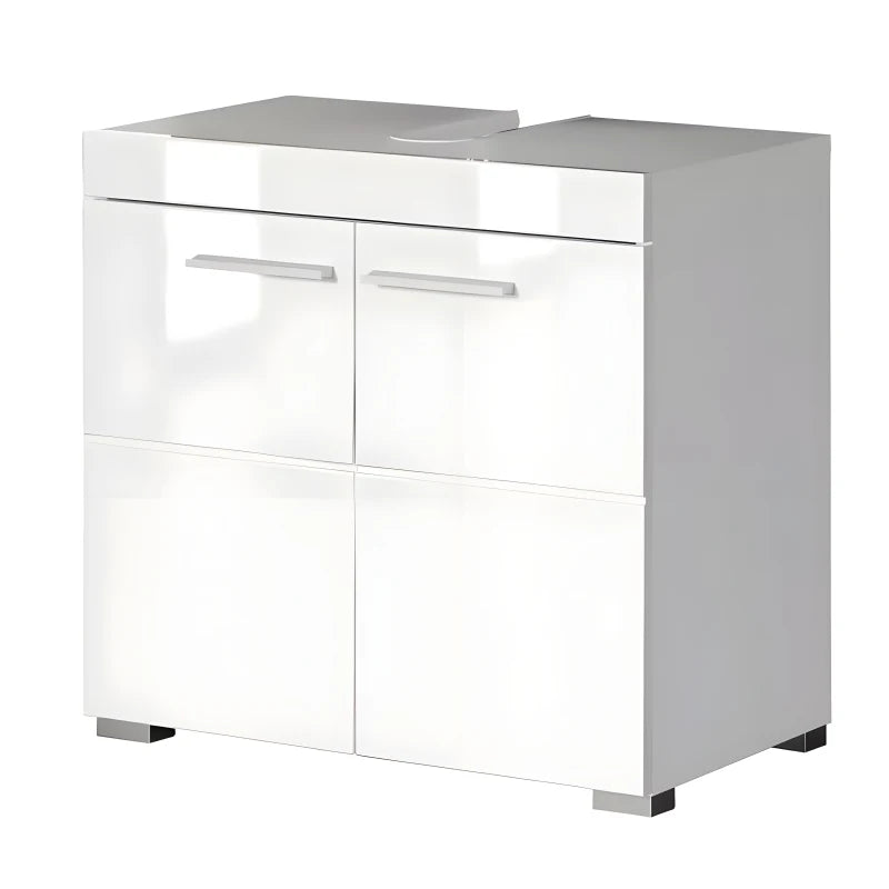 Meuble sous lavabo blanc brillant