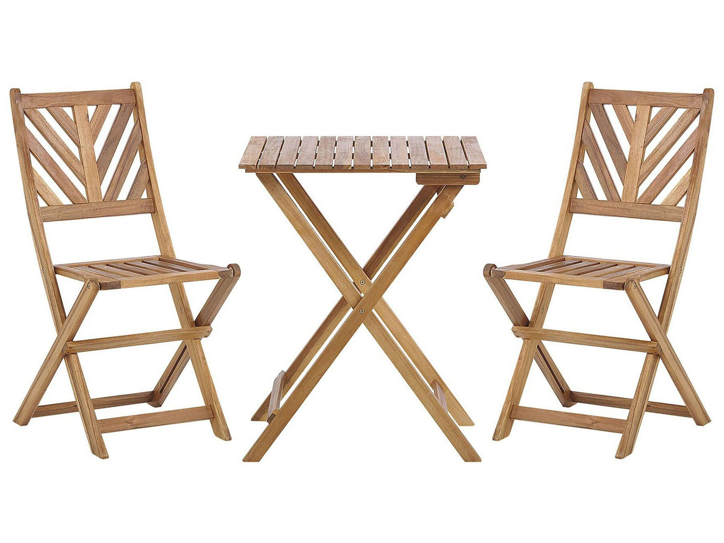 Salon de Jardin Bistrot Table et 2 Chaises en Bois