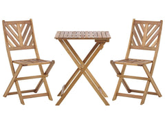 Salon de Jardin Bistrot Table et 2 Chaises en Bois
