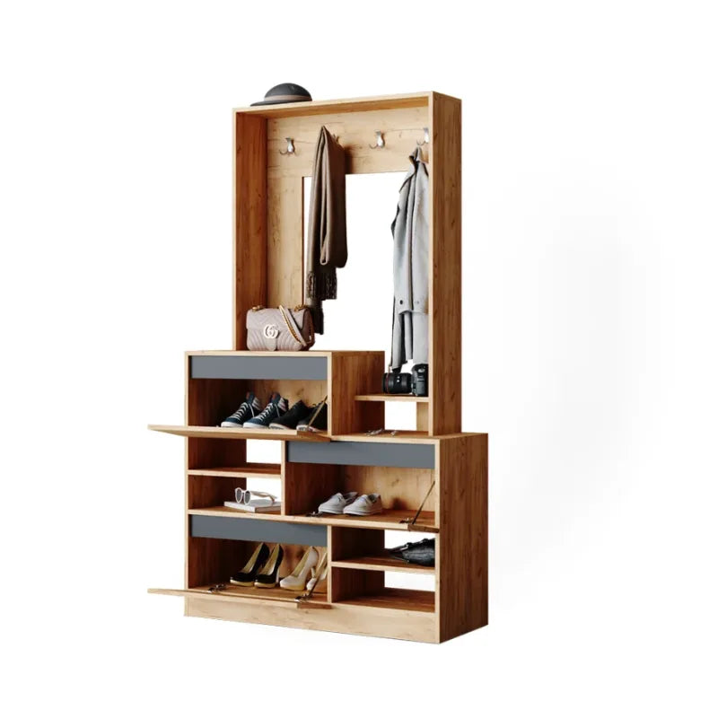 Meuble d'entrée 100 x 180 chêne doré