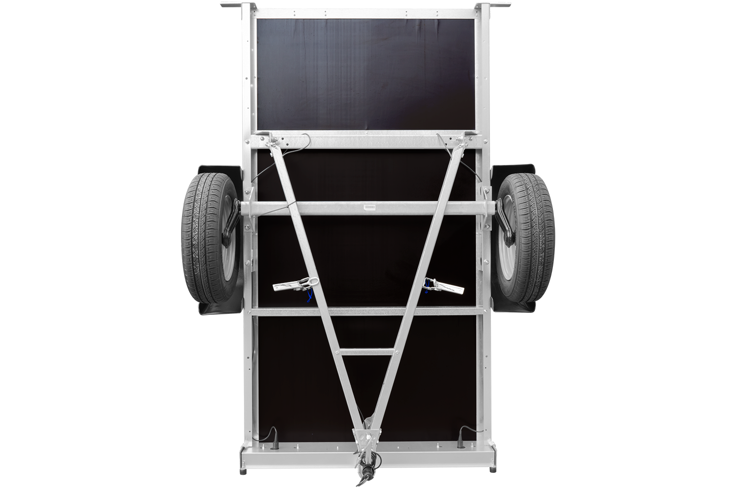 Remorque bagagère garden trailer 200 kipp 200 x 106 cm avec bâche haute bleue, arceau et roue jockey – Neuf – Prix Destockage