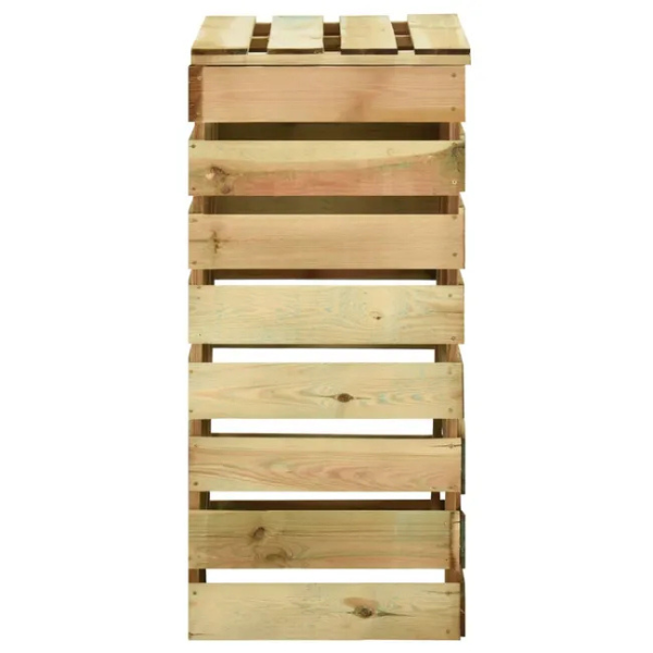 Bacs à compost, 4 pcs, bois de pin, 80x50x100 cm