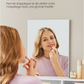 Petite coiffeuse avec miroir - 2 tiroirs - 3 compartiments - blanche