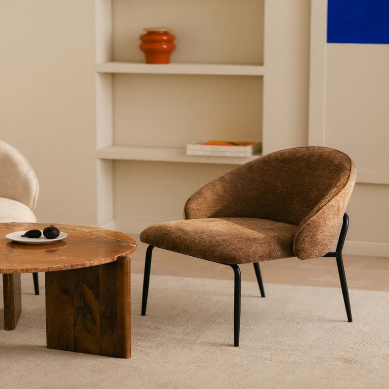 Fauteuil en tissu et métal