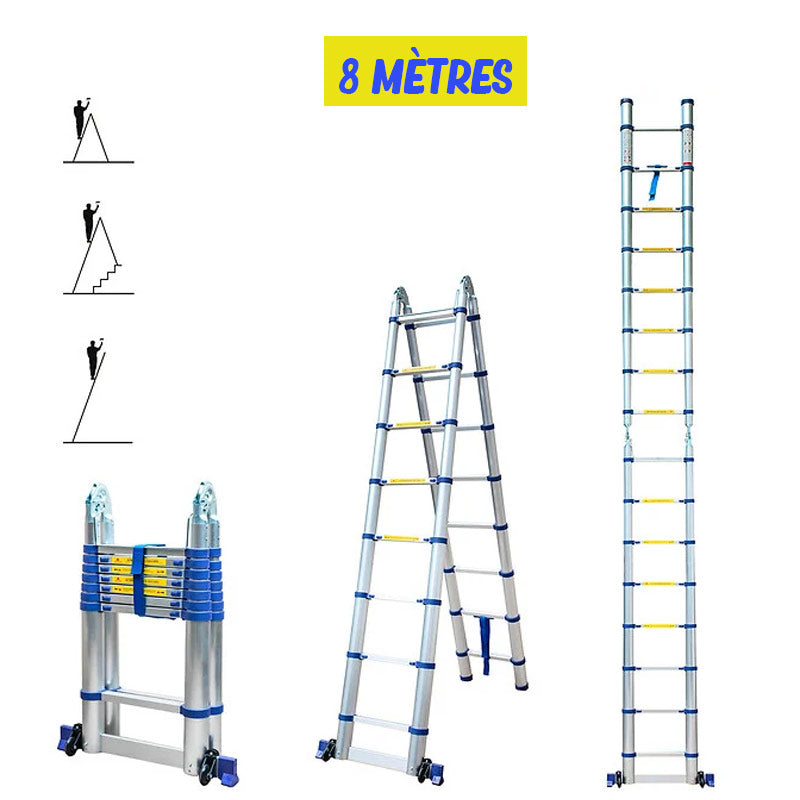 Échelle télescopique portable et pliante Jusqu'à 12m