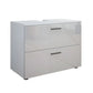 Meuble sous vasque simple blanc brillant