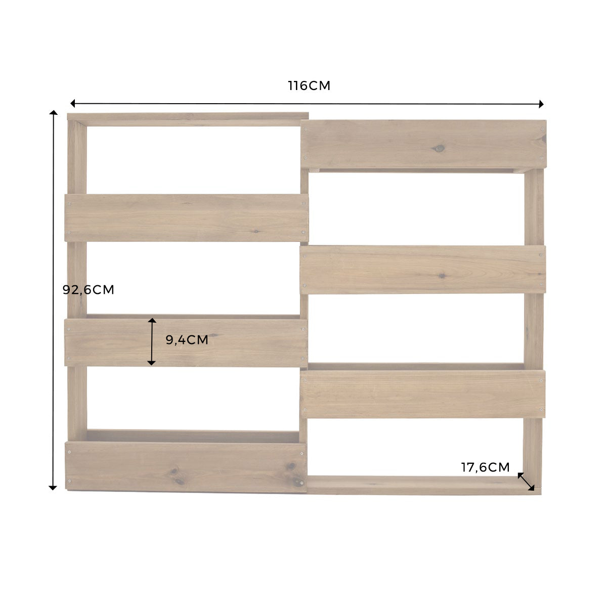 Etagère à Plantes Murale en Bois - 6 Bacs