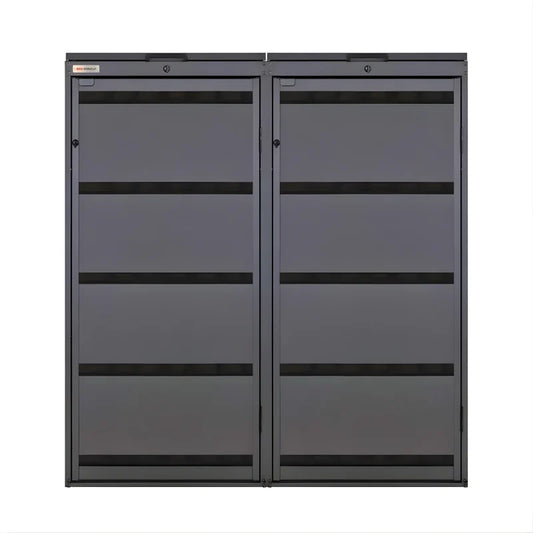 Cache Poubelle Noir 2 Places - Pour Conteneurs de 120L