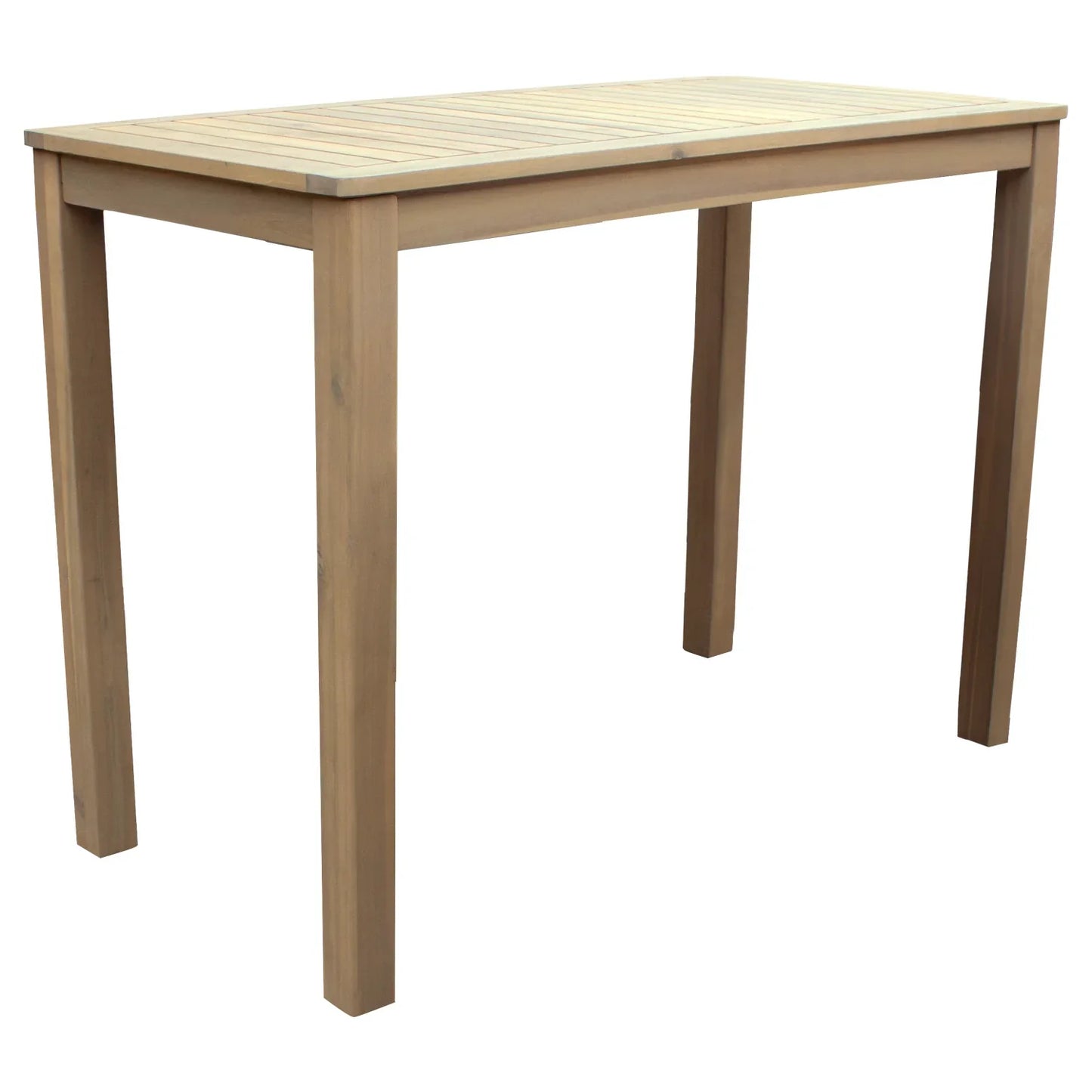 Mange-debout en acacia 4 places - avec coussins sable