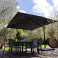Parasol déporté rectangulaire 3x4 m noir avec housse