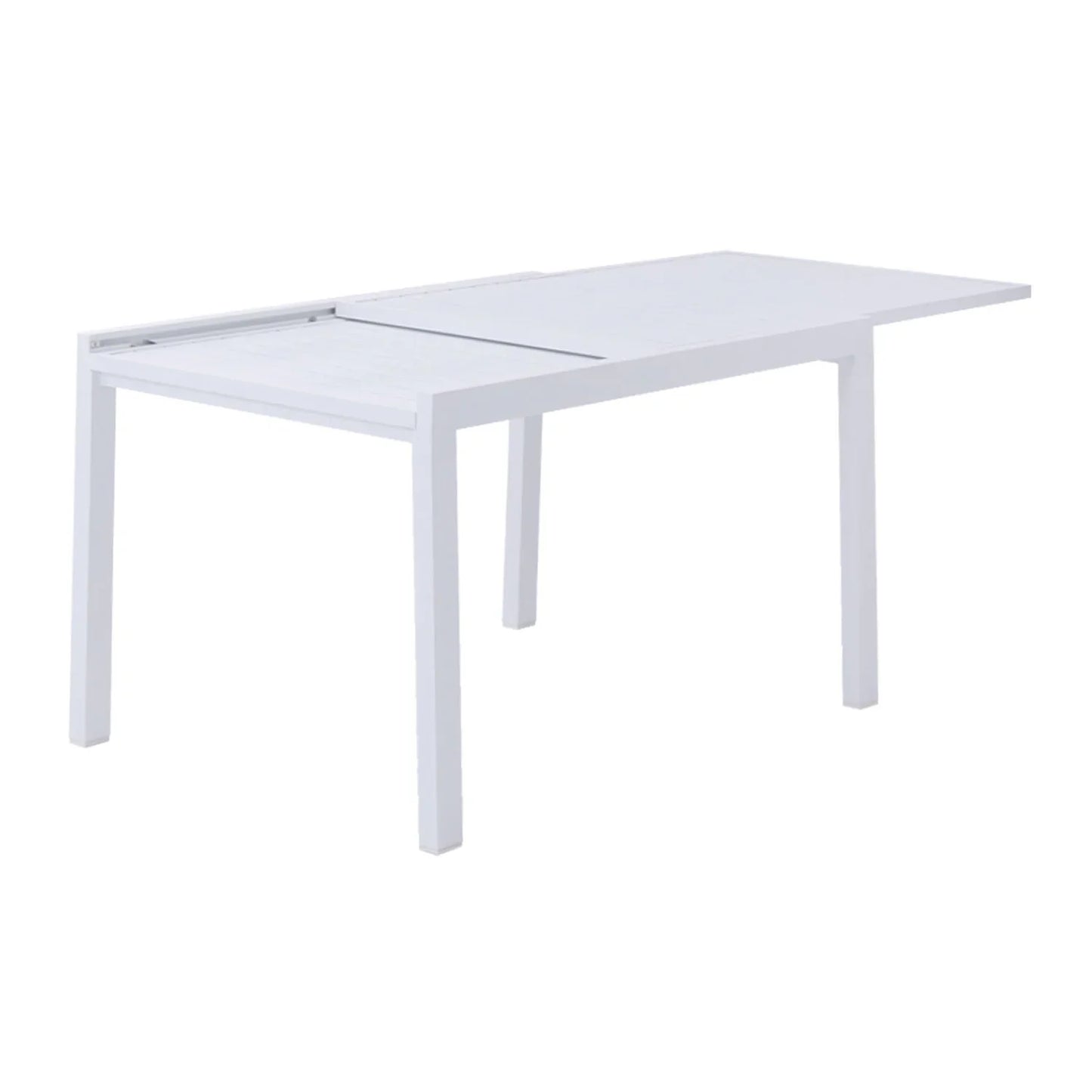 Salon de jardin extensible 132/264 en aluminium blanc - 10 places