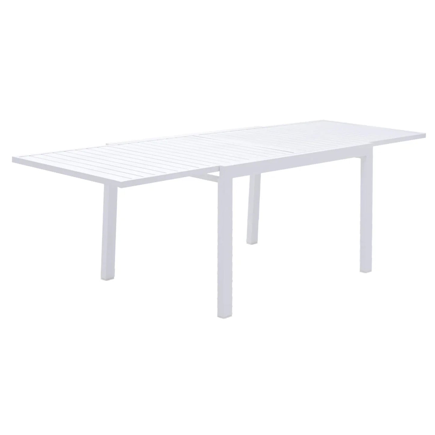 Salon de jardin extensible 132/264 en aluminium blanc - 10 places