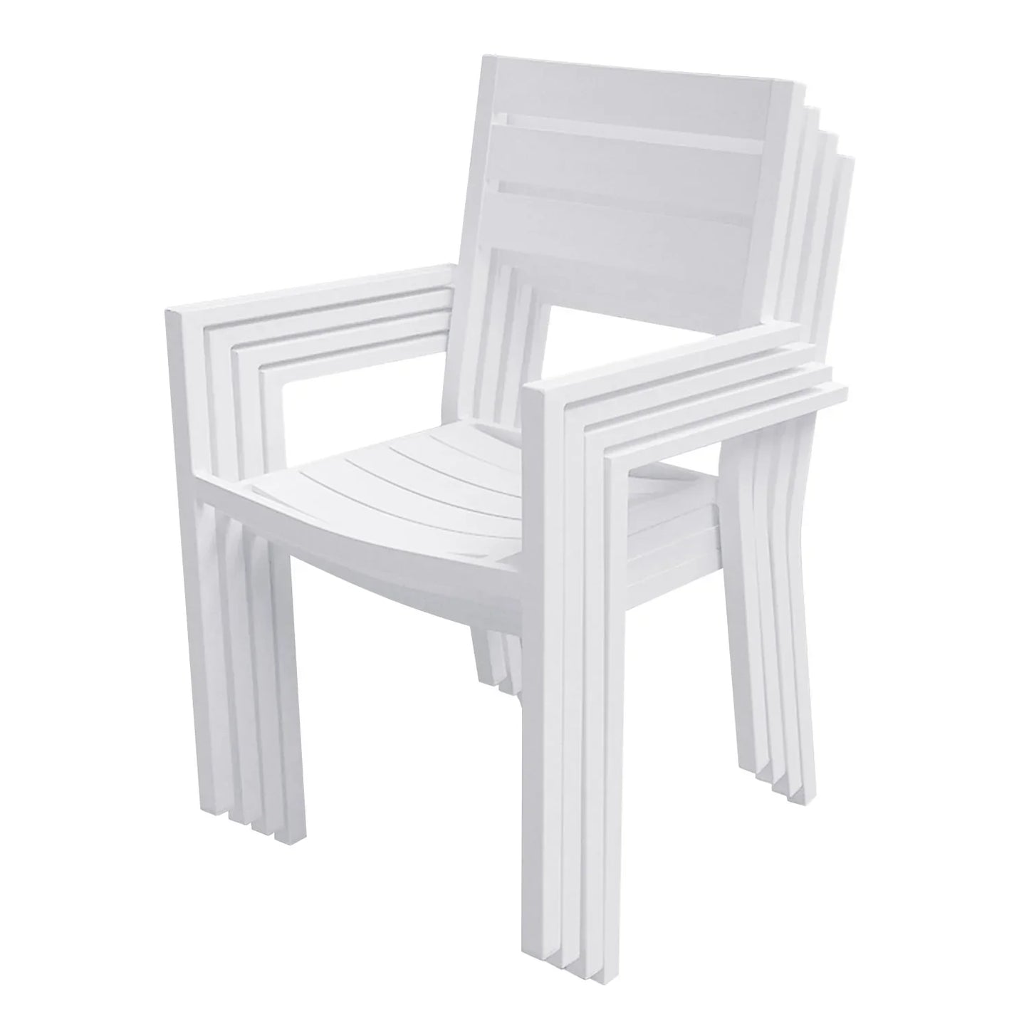 Salon de jardin extensible 132/264 en aluminium blanc - 10 places