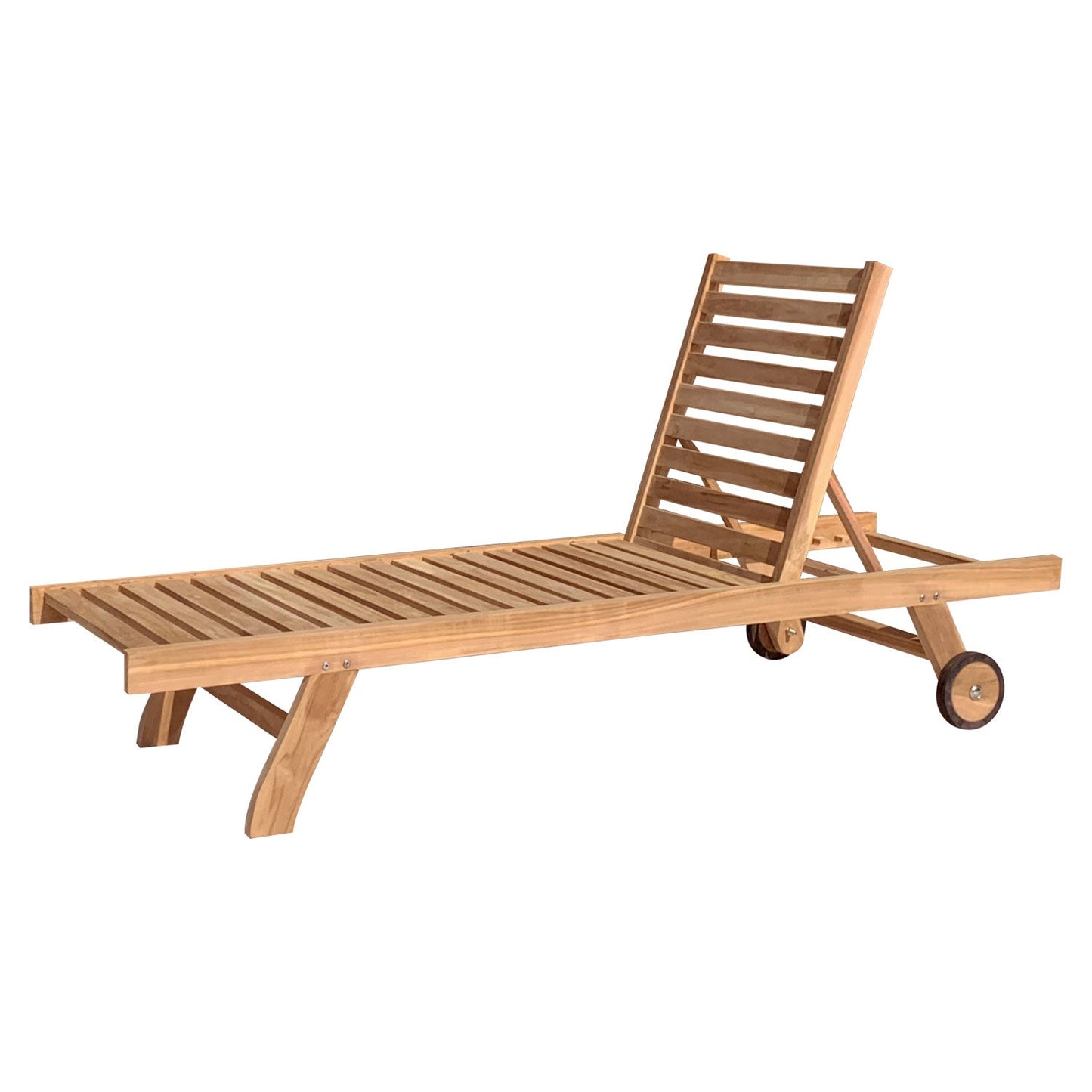 Ensemble de bain de soleil en teck droit avec table d'appoint