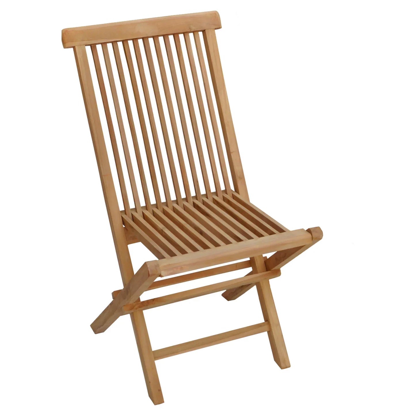 Salon de jardin en teck - table carrée et chaises pliantes - 8 personnes