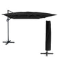 Parasol déporté rectangulaire 3x4 m noir avec housse