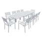 Salon de jardin extensible 132/264 en aluminium blanc - 10 places
