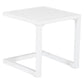 Set de bain de soleil et table d'appoint en textilène taupe - aluminium blanc