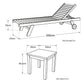 Ensemble de bain de soleil en teck droit avec table d'appoint
