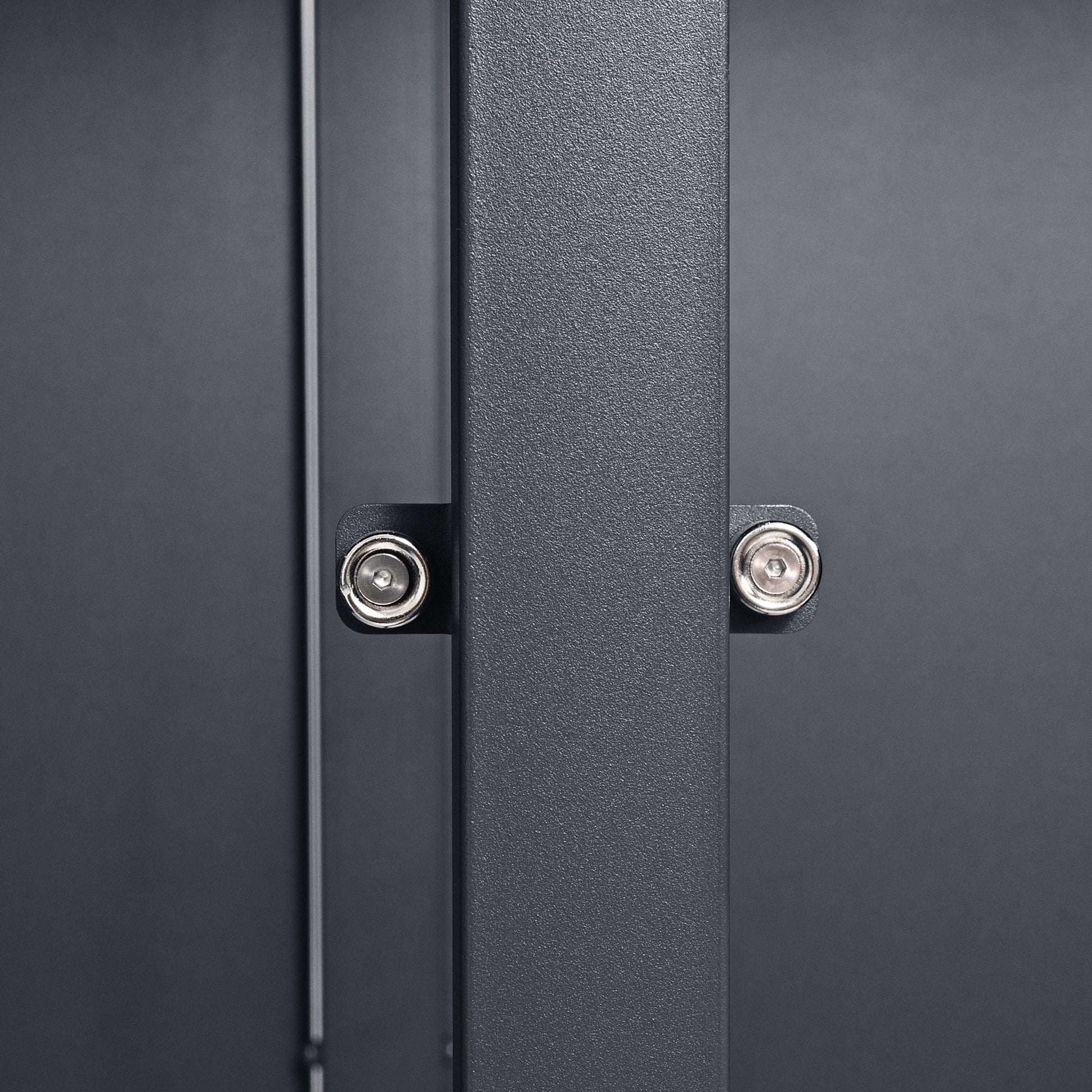 Cache poubelle en métal Anthracite/Effet Bois - 2 conteneurs