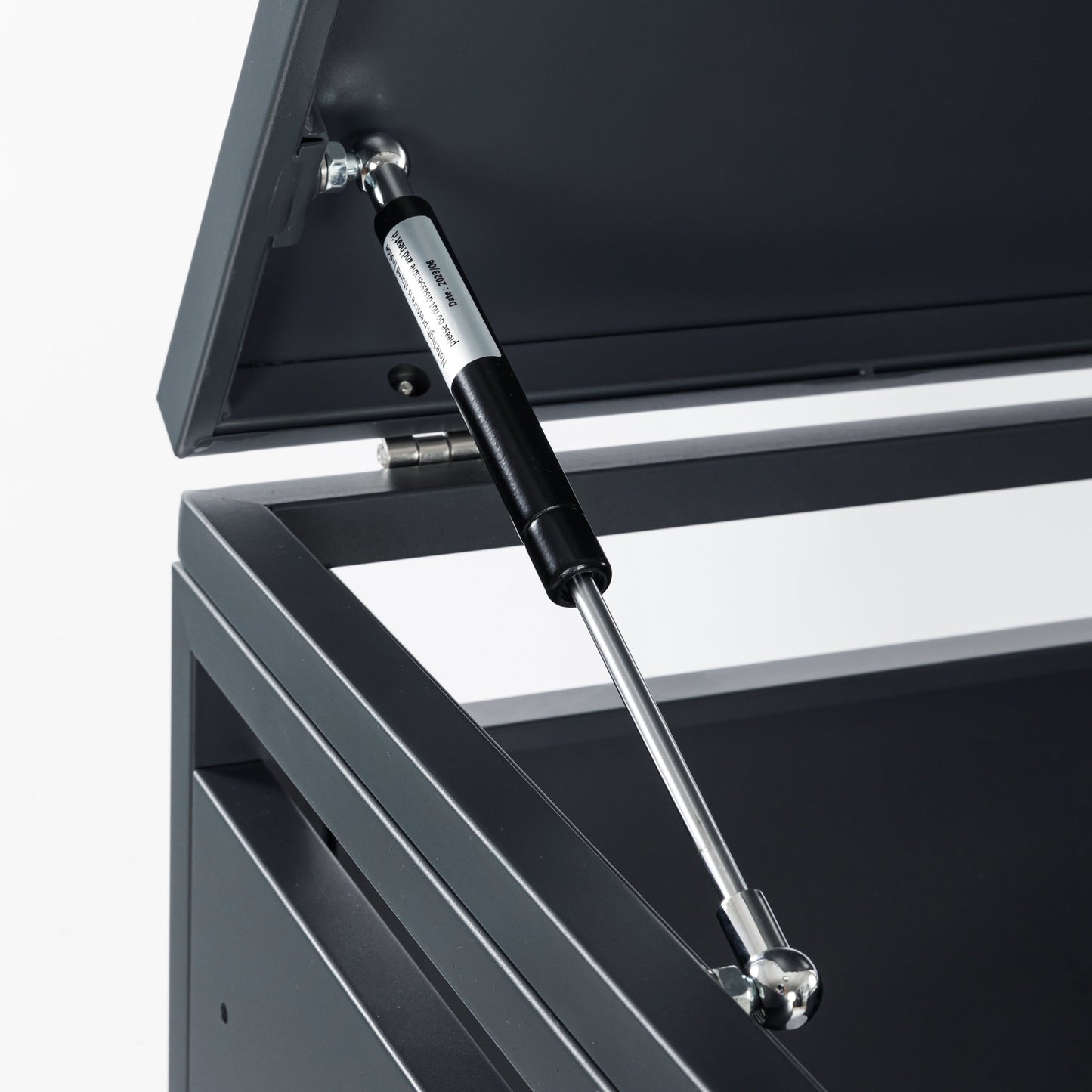 Cache poubelle en métal Anthracite/Effet Bois - 2 conteneurs