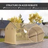 Carport 3 x 5,2 m - Abri voiture extérieur avec porte enroulable amovible - Jaune