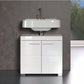 Meuble sous lavabo blanc brillant