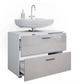 Meuble sous vasque simple blanc brillant