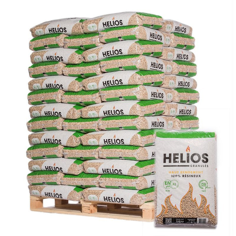 Pellets de bois Helios – Palette de 65 sacs de 15 kg