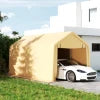 Carport 3 x 5,2 m - Abri voiture extérieur avec porte enroulable amovible - Jaune