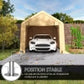 Carport 3 x 5,2 m - Abri voiture extérieur avec porte enroulable amovible - Jaune